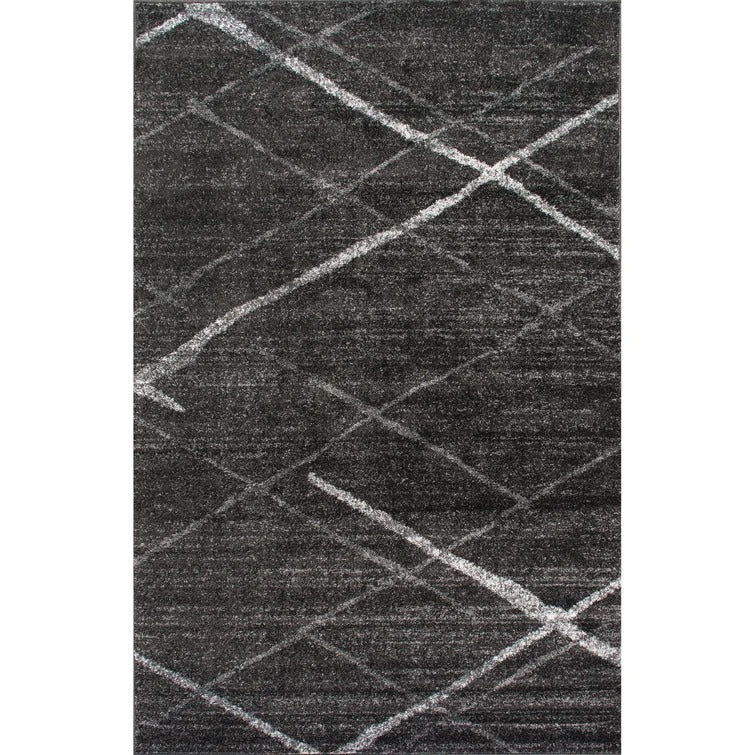 Amiia Geometric Grey Area Rug - 8'6" x 11'6"