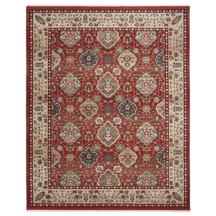 Camille Oriental Area Rug in Red/Beige - 10' x 13'