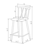 Metal X Back Counter Height Barstool