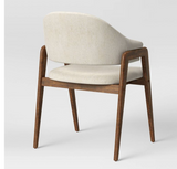 Open Back Upholstered Wood Frame Dining Chair