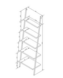 72" 5 Shelf Leaning Bookshelf