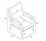 Wood Frame Accent Chair with Grid Back