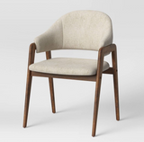 Open Back Upholstered Wood Frame Dining Chair