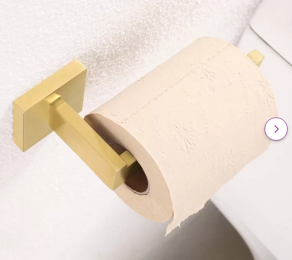 Bathroom Wall Mount Toilet Paper Holder in Gold Finish