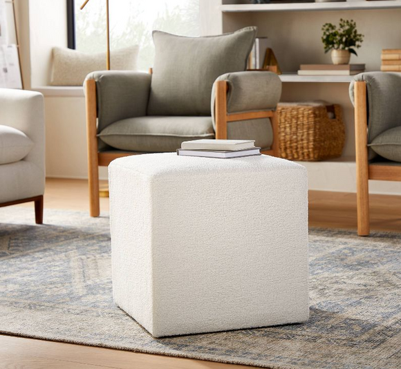 Square Upholstered Cube, slightly marked