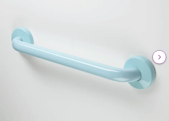 Maxima Straight Vinyl-Coated Grab Bar in Light Pastel Blue