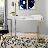 Malin Writing Desk, Rose Gold, White, droor sticks- big savings-