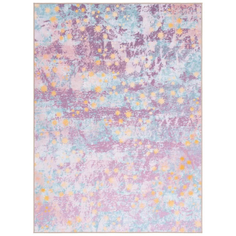 Eudora Purple/Light Blue Area Rug - 6'7" x 9'