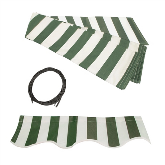 ALEKO Awning Fabric Replacement 8 x 6.5t. Green/White Striped