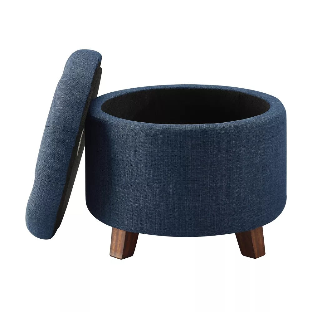 Tufted Round Storage Ottoman