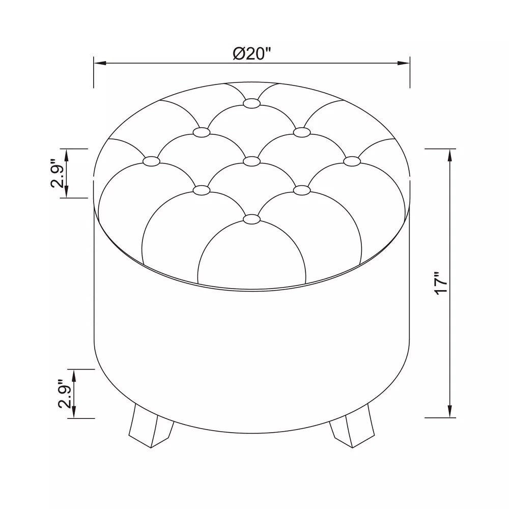 Tufted Round Storage Ottoman