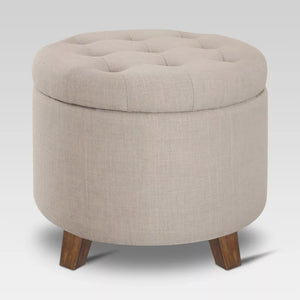 Tufted Round Storage Ottoman