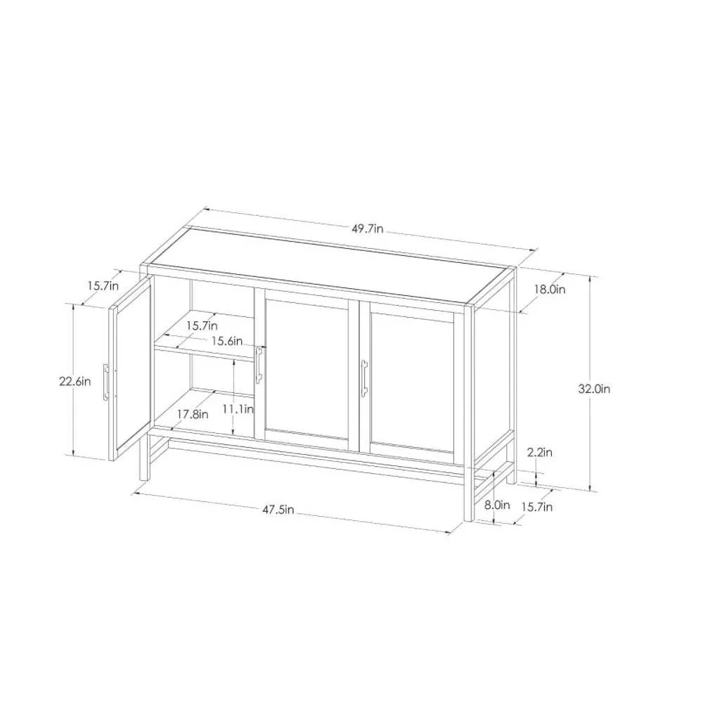 Warwick 3 Door Accent TV Stand for TVs up to 59"