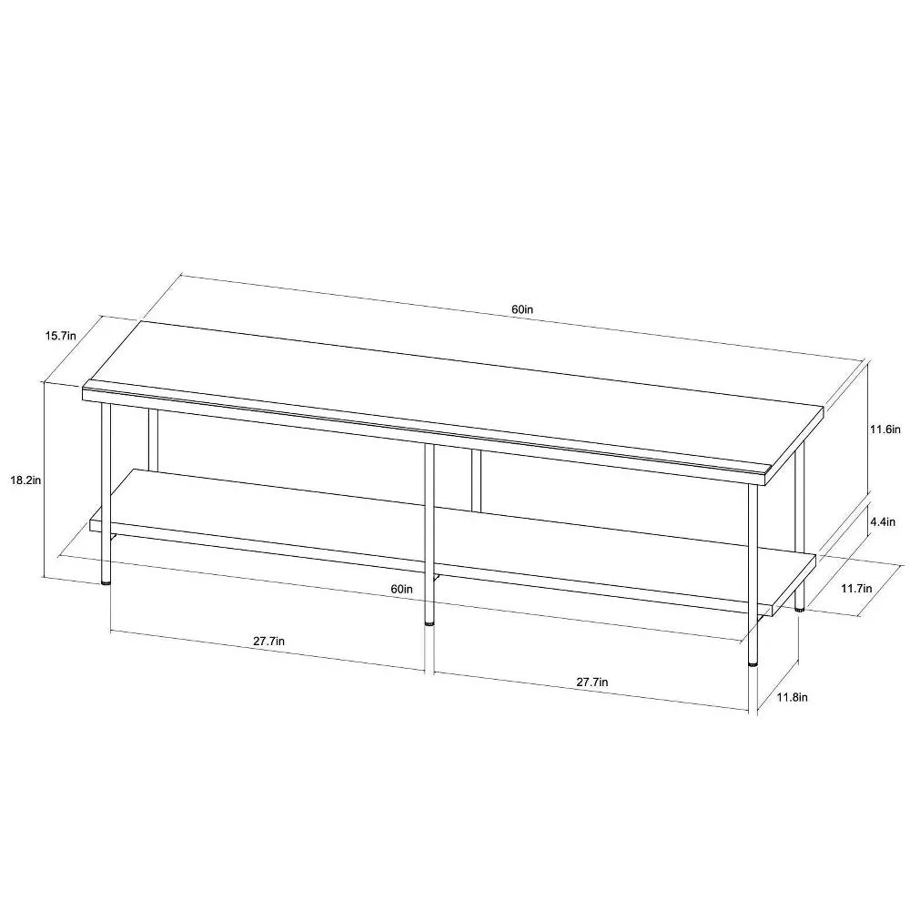 Wood and Metal TV Stand for TVs up to 60" *SCRATCH & DENT*