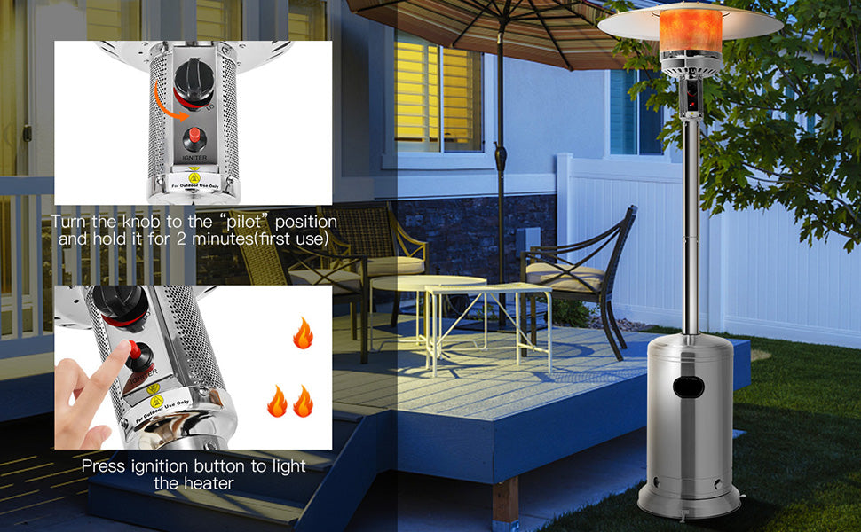 Garden Propane Standing LP Gas Steel Accessories Heater, 1 Box unassembled, reg $259.99