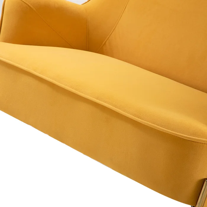 Guthrie 43`` Velvet Loveseat, Mustard
