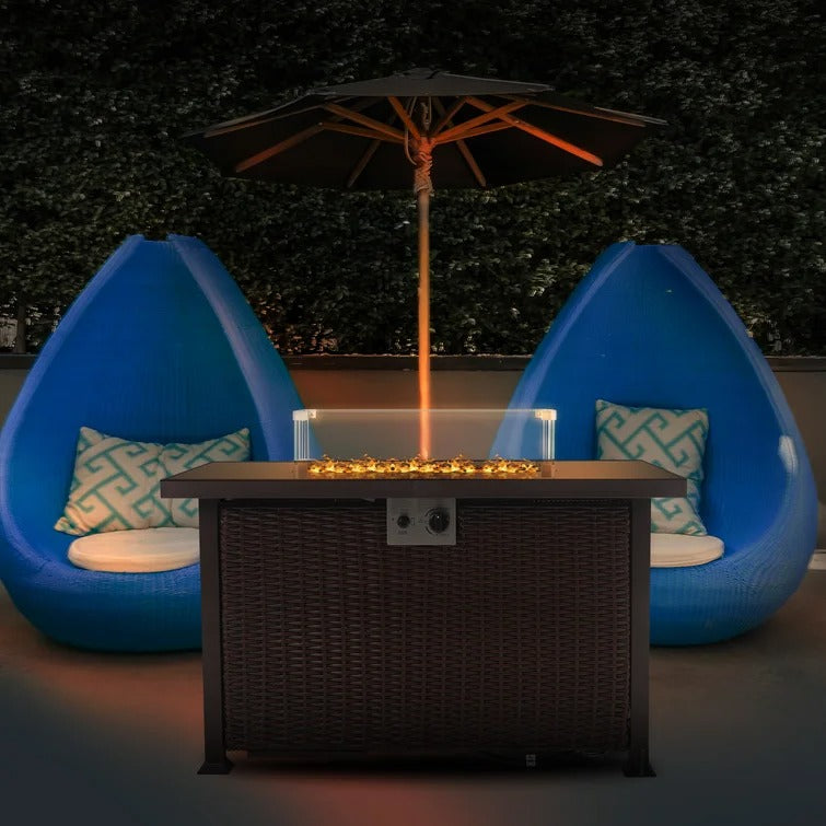 Hillenbrand 31'' H x 43'' W Polyresin Propane Outdoor Fire Pit Table