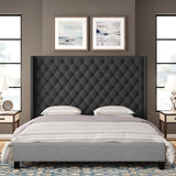 Kitsco King bed - mix & match - dark grey headboard / grey frame - extra discount