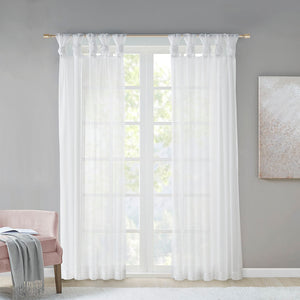 MADISON PARK CERES TWIST TAB VOILE SHEER WINDOW PAIR 50X95"