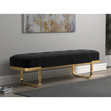 Nordberg Black / Brass Luxery Upholstered Bench, 60``