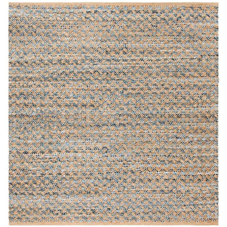 Reinheimer Handmade Flatweave Jute/Sisal BLUE / NATURAL Area Rug - 4' X 4'