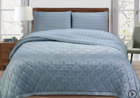 St Clair down alternative blanket - blue