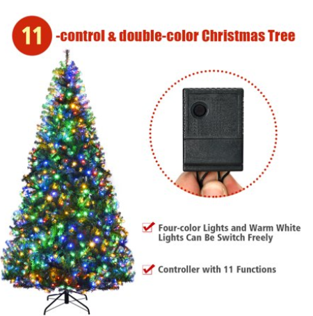 SPECIAL, 9Ft Pre-Lit Artificial Christmas Tree, Clear or Multi Option, 1000 LED Lights