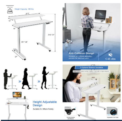 Power Desk, Adjustable Height