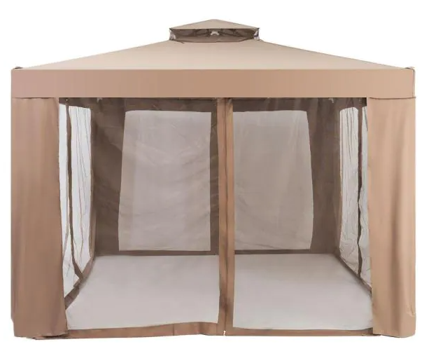 10 Ft. W x 10 Ft. D Steel Patio Gazebo with Mesh Netting Included