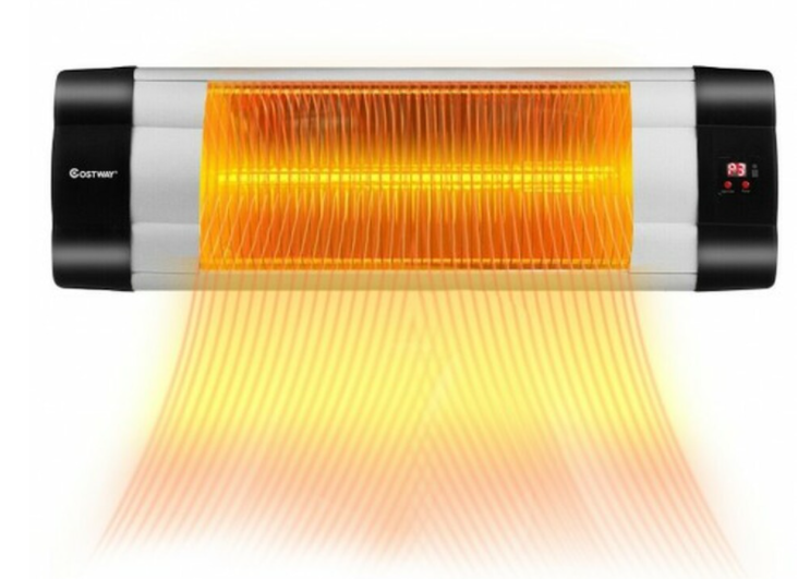 1500 W 3 Modes Adjustable Infrared Wall-Mounted Heater with Remote Control, minor scratches