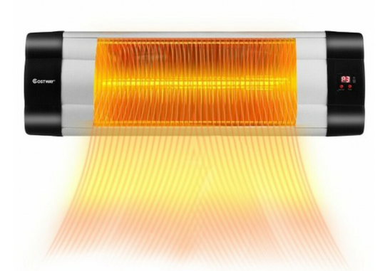 1500 W 3 Modes Adjustable Infrared Wall-Mounted Heater with Remote Control, minor scratches