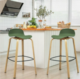 2 Piece Set Of Modern Barstools Pub Chairs 28.5`` -Green, Minor Scratch & Dent