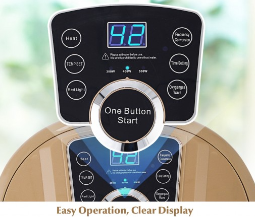 Portable Spa Bath Foot Massager with LED Display, No Box, Tested