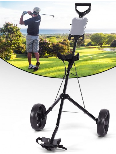 Folding 2 Wheels Push Pull Golf Cart Trolley w/ Scoreboardn not assembled