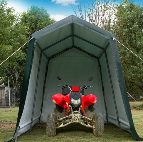 7' x 12' Outdoor Enclosed Carport Shed with All-Steel Metal Frame and Waterproof Ripstop Cover