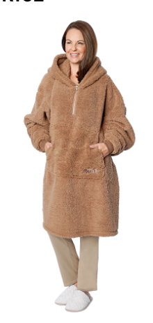 The Comfy Teddy Bear Quarter-Zip Snuggle Blanket