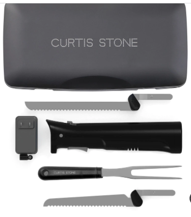 Curtis Stone Cordless Electric Carving Knife Set wit Case - BLACK