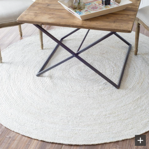 Malaysia Hand Braided Jute Rug, Off White, 10 ft round