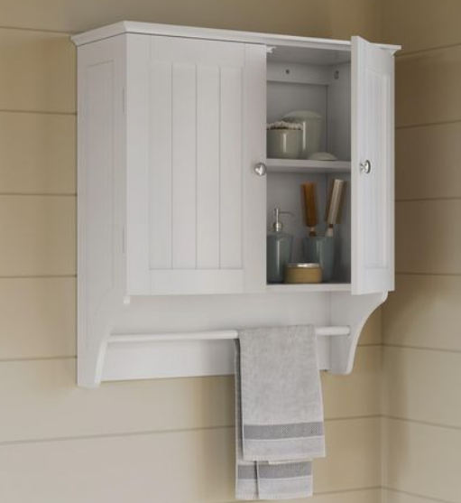 23.82-inch W x 25.44-inch H x 8.86-inch D 2-Door Bathroom Storage