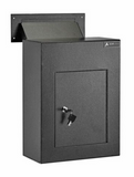 AdirOffice Black Steel Mail Box Through-the-Wall Paper Key Drop Box With Chute