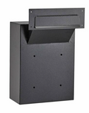 AdirOffice Black Steel Mail Box Through-the-Wall Paper Key Drop Box With Chute