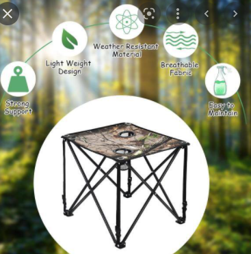 Folding Camping Table Chair Outdoor Hunting Table with Carrying Bag - missing fastener