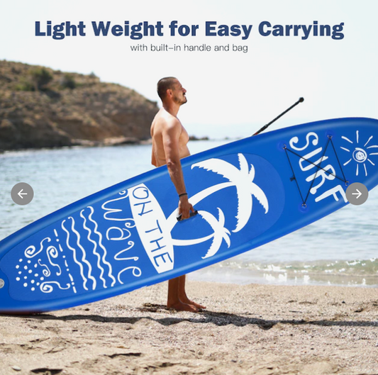 10' Inflatable Stand Up Paddle Board w/Bag Adjustable Paddle, Pump