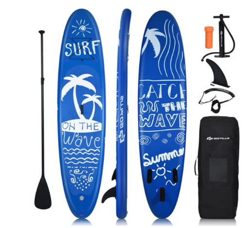 Goplus 9.8' Inflatable Stand Up Paddle Board W/Carry Bag Adjustable Paddle