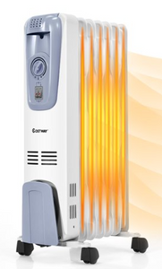 1500W Electric Oil Filled Radiator Space Heater 7-Fin Thermostat Room Radiant