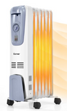 1500W Electric Oil Filled Radiator Space Heater 7-Fin Thermostat Room Radiant