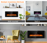 42 Inch Recessed Ultra Thin Wall Mounted Electric Fireplace with remote