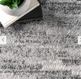 Grey/ White Abstract Area Rug, Smoky, 4` x 6`