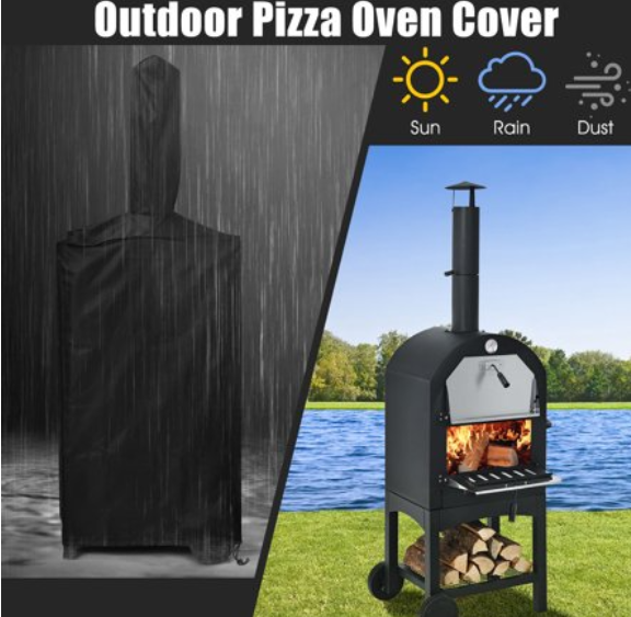 Cast Iron Freestanding Wood-Fired Pizza Oven in Black, 1 box, unassembled