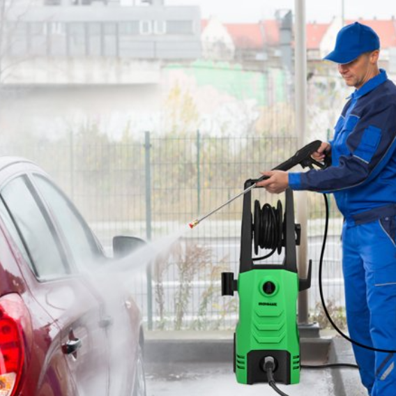 IronMax 3500PSI Electric Pressure Washer 2.6GPM 1800W w/ Wheels 4 Nozzles, missing foam canister, Tested